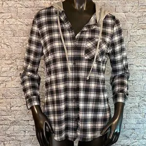 No Boundaries Tops No Boundaries Light Weight Flannel Hoodie